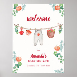 Affiche Bienvenue à la Baby Shower Apple Garden Clotheslin