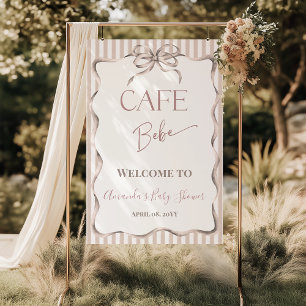 Affiche Bienvenue à la Baby Shower au Café Bebe à l'Arc Vi