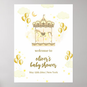 Affiche Bienvenue à la Baby Shower au Carrousel Magique Él