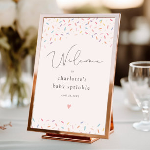 Affiche Bienvenue à la Baby Shower aux jolies paillettes a