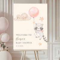 Bienvenue à la Baby Shower avec un Raton Laveur Mi