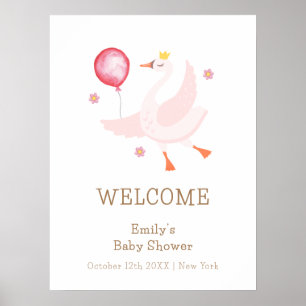 Affiche Bienvenue à la Baby Shower Bébé Ballon Princesse D