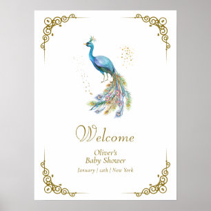 Affiche Bienvenue à la Baby Shower Bohème Vintage Élégant