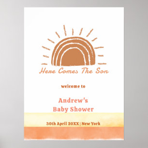 Affiche Bienvenue à la Baby Shower Boho Desert Voici le Fi