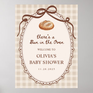 Affiche Bienvenue à la Baby Shower Boulangerie Bun in the