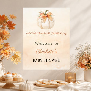 Affiche Bienvenue à la Baby Shower Citrouille