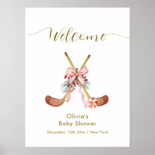 Affiche Bienvenue à la Baby Shower Cute All Stars Bow Hock