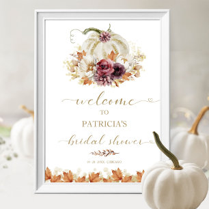 Affiche Bienvenue à la Baby Shower d'automne sur le thème