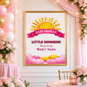Affiche Bienvenue à la Baby Shower de Bébé Petit Soleil Ro
