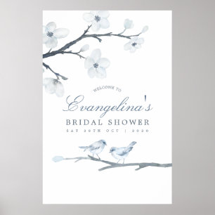 Affiche Bienvenue à la Baby Shower de Cerisiers en Fleurs