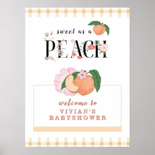 Affiche Bienvenue à la Baby Shower de la Douce Petite Pêch
