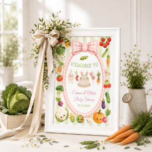 Affiche Bienvenue à la Baby Shower de la fille élevée loca