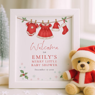Affiche Bienvenue à la Baby Shower de la ligne de vêtement