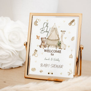 Affiche Bienvenue à la Baby Shower de la Nurserie Boho Gir