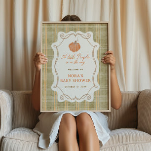 Affiche Bienvenue à la Baby Shower de la Petite Citrouille