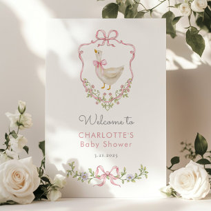 Affiche Bienvenue à la Baby Shower de la petite fille Sill
