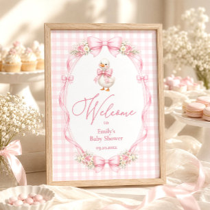 Affiche Bienvenue à la Baby Shower de la petite oie sotte