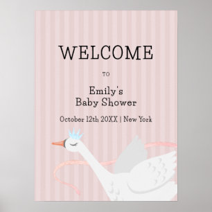 Affiche Bienvenue à la Baby Shower de la Princesse Whimsiq