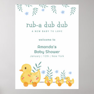 Affiche Bienvenue à la Baby Shower de Maman Canard en Caou