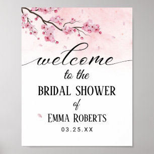 Affiche Bienvenue à la Baby Shower de mariage aux fleurs d