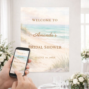 Affiche Bienvenue à la Baby Shower de mariage sur la plage