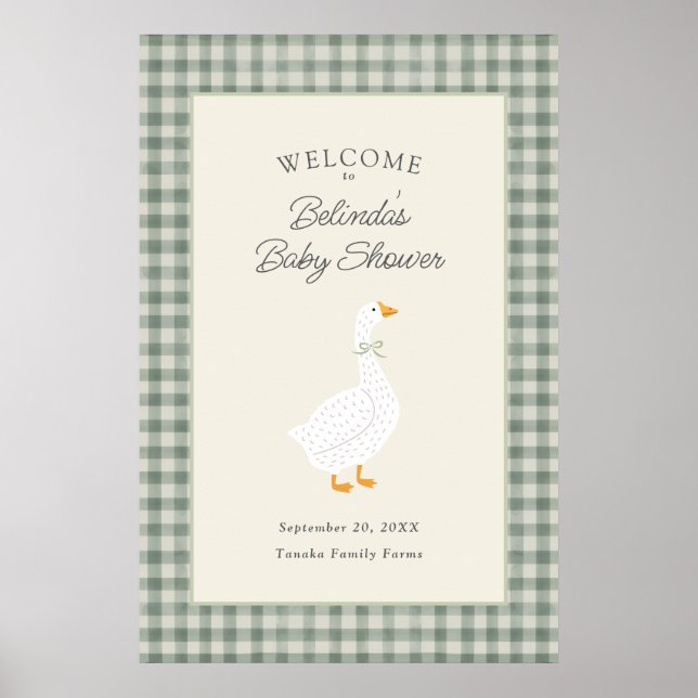 Affiche Bienvenue à la Baby Shower de Mère l'Oie de Conte  (Devant)