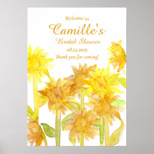 Affiche Bienvenue à la Baby Shower de Tournesols