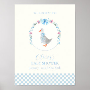 Affiche Bienvenue à la Baby Shower du Petit Garçon Silly G