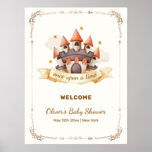 Affiche Bienvenue à la Baby Shower du Prince de Conte de F