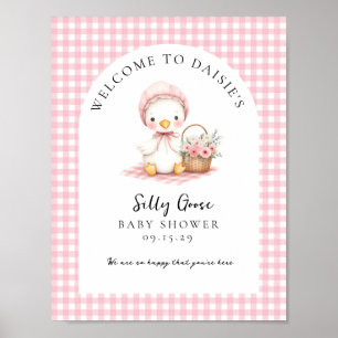 Affiche Bienvenue à la Baby Shower Fille au style aquarell