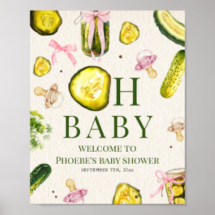 Affiche Bienvenue à la Baby Shower Fille Pickles & Pacifie