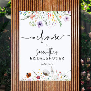 Affiche Bienvenue à la Baby Shower Fleur des Champs