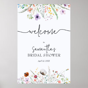 Affiche Bienvenue à la Baby Shower Fleur des Champs