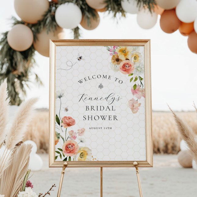 Affiche Bienvenue à la Baby Shower Fleurie de la Future Ma (Créateur téléchargé)