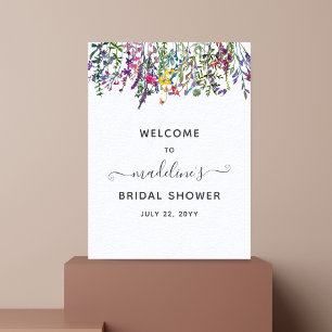 Affiche Bienvenue à la Baby Shower Fleurs des Champs