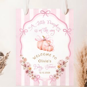 Affiche Bienvenue à la Baby Shower Florale Automnale avec