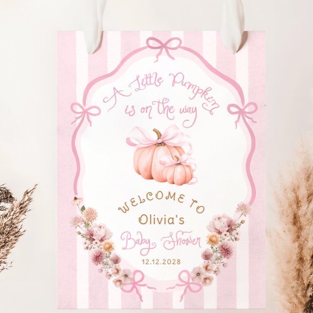 Affiche Bienvenue à la Baby Shower Florale Automnale avec  (Créateur téléchargé)