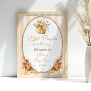 Affiche Bienvenue à la Baby Shower Florale d'Automne Littl