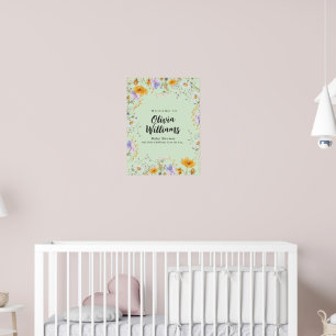Affiche Bienvenue à la Baby Shower florale de printemps av