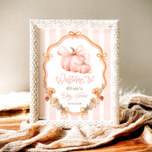 Affiche Bienvenue à la Baby Shower Florale Élégante de Cit