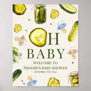 Affiche Bienvenue à la Baby Shower Garçon Pickles & Pacifi