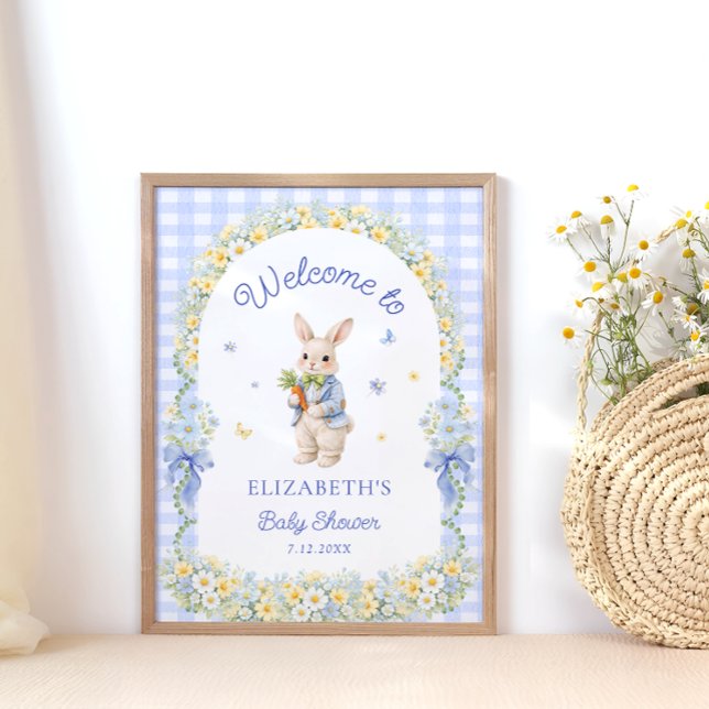 Affiche Bienvenue à la baby shower Lapin (Créateur téléchargé)