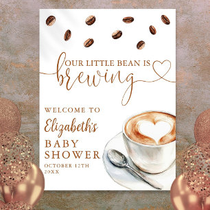 Affiche Bienvenue à la Baby Shower Little Bean Brewing Cof