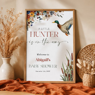 Affiche Bienvenue à la Baby Shower Little Hunter Canard Co