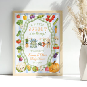 Affiche Bienvenue à la Baby Shower Little Sprout Boy