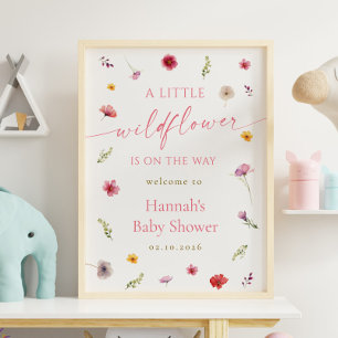Affiche Bienvenue à la Baby Shower Little Wildflower