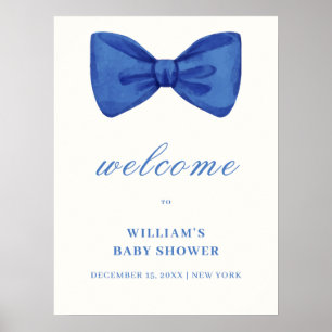 Affiche Bienvenue à la Baby Shower Minimaliste Garçon avec