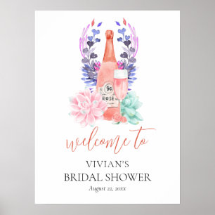 Affiche Bienvenue à la Baby Shower Moderne Pétales & Prose