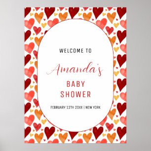Affiche Bienvenue à la Baby Shower Moderne pour Petit Chér