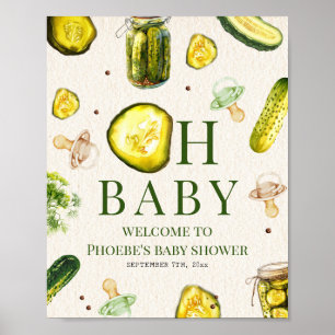 Affiche Bienvenue à la Baby Shower Neutre Pickles & Pacifi